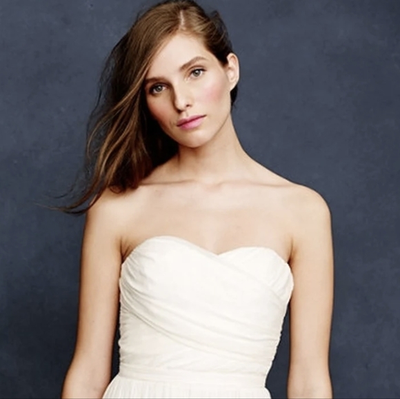 🆕️JCREW Ivory Champagne Silk Chiffon Formal Wedding Gown Bridesmaid Dress 20 - Picture 2 of 12